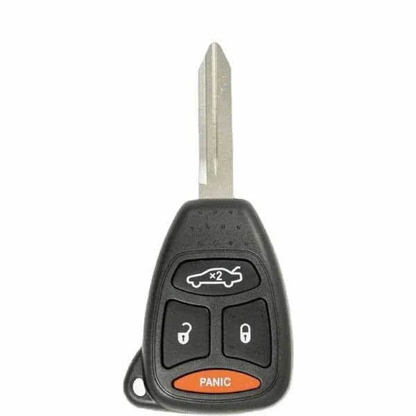 Brand new aftermarket 4-button remote head key for Chrysler Dodge Jeep 2005-2010 FCC ID KOBDT04A Lock Unlock Trunk Panic 315MHz