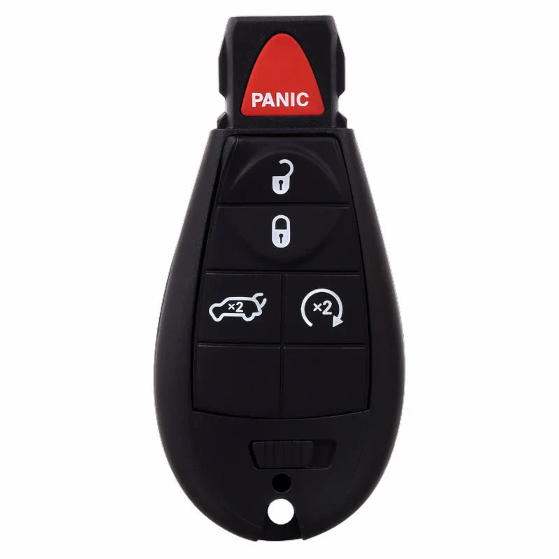 Brand new aftermarket 5-button Keyless Go Fobik remote key for Jeep Grand Cherokee and Dodge Durango 2009-2013 FCC ID IYZ-C01C M3N5WY783X Lock Unlock Panic Hatch Remote Start