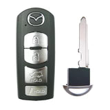 2016-2019 Mazda CX-5 and CX-9 4-Button Proximity Smart Key Fob with Power Hatch Control, Chip 49 HITAG PRO, FCC ID WAZSKE13D02, IC 662F-SKE13D02, PN TK52-67-5DY.