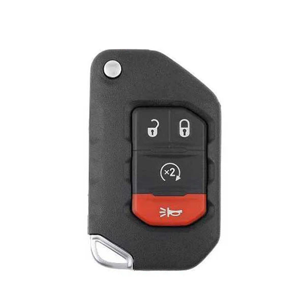 2018–2024 Jeep Wrangler and 2019–2024 Jeep Gladiator 4-button smart flip key with FCC ID OHT1130261 and SIP22 blade