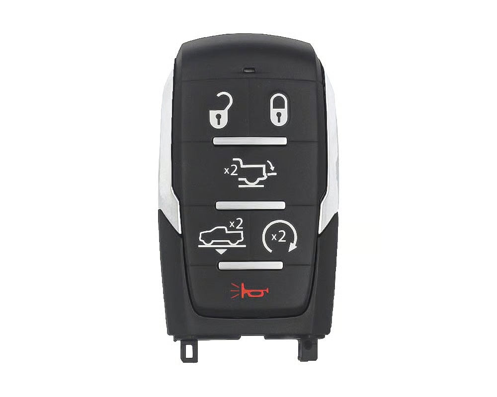 2019-2024 Ram 1500 Pickup 6-Button Proximity Smart Key, FCC ID: OHT-4882056, 433 MHz, features Remote Start, Air Suspension, and Power Tailgate control.