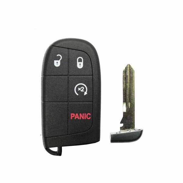 Aftermarket Dodge Chrysler 4 button smart key fob with remote start 433 MHz ID46 chip replacement