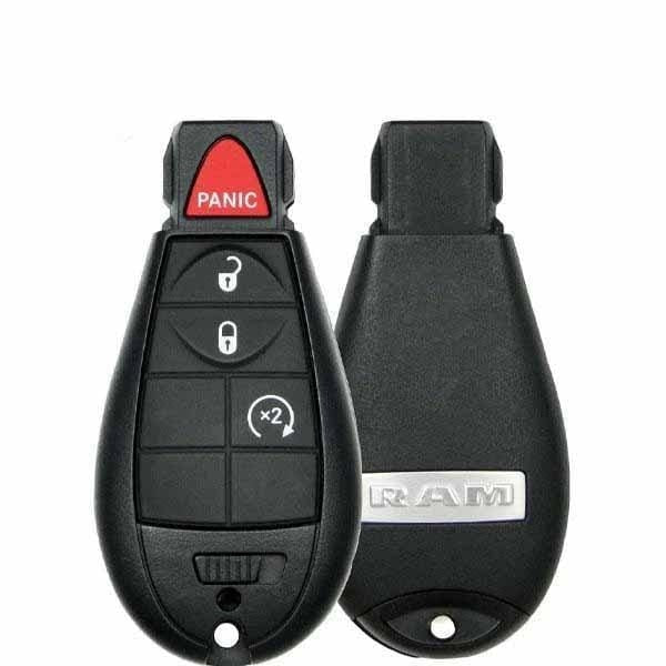 2013–2017 Dodge Ram 4-button smart key with FCC ID GQ4-53T, Philips ID46 chip, and remote start function