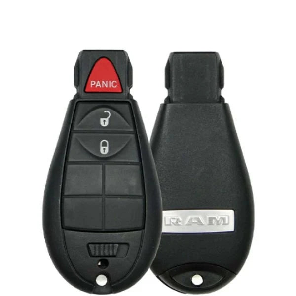 2013–2020 Dodge RAM 3-button FOBIK key with FCC ID GQ4-53T, chip 46, and emergency key K-Y171-IY