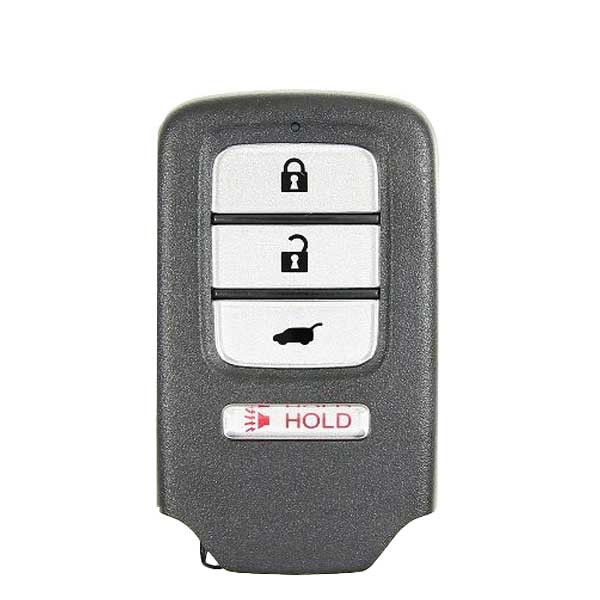 2015-2016 Honda CR-V 4-Button Proximity Smart Key for Push-to-Start systems, FCC ID: ACJ932HK1210A, includes emergency blade and hatch control.