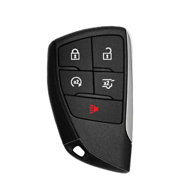 GMC 5-button smart proximity key, 433 MHz, PN 13514344, FCC YG0G21TB2, with Lock, Unlock, Remote Start, Hatch, and Panic icons.