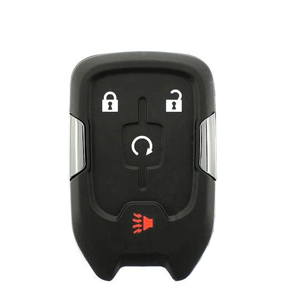 GMC 4-button smart proximity key, 434 MHz, PN 13522896, with Lock, Unlock, Remote Start, and Panic icons.